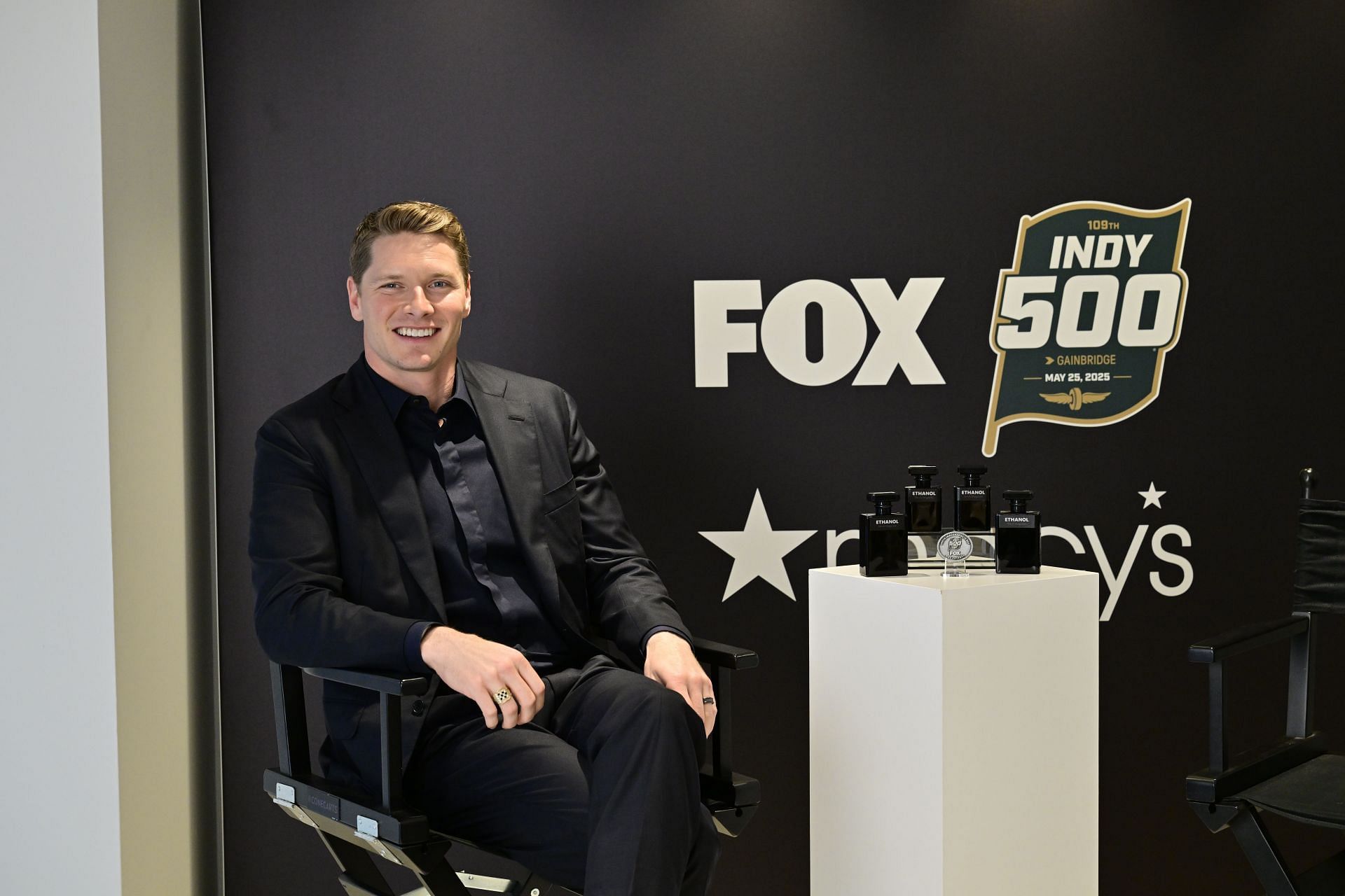 Josef Newgarden Visits Macy's Herald Square With FOX Sports... - Source: Getty